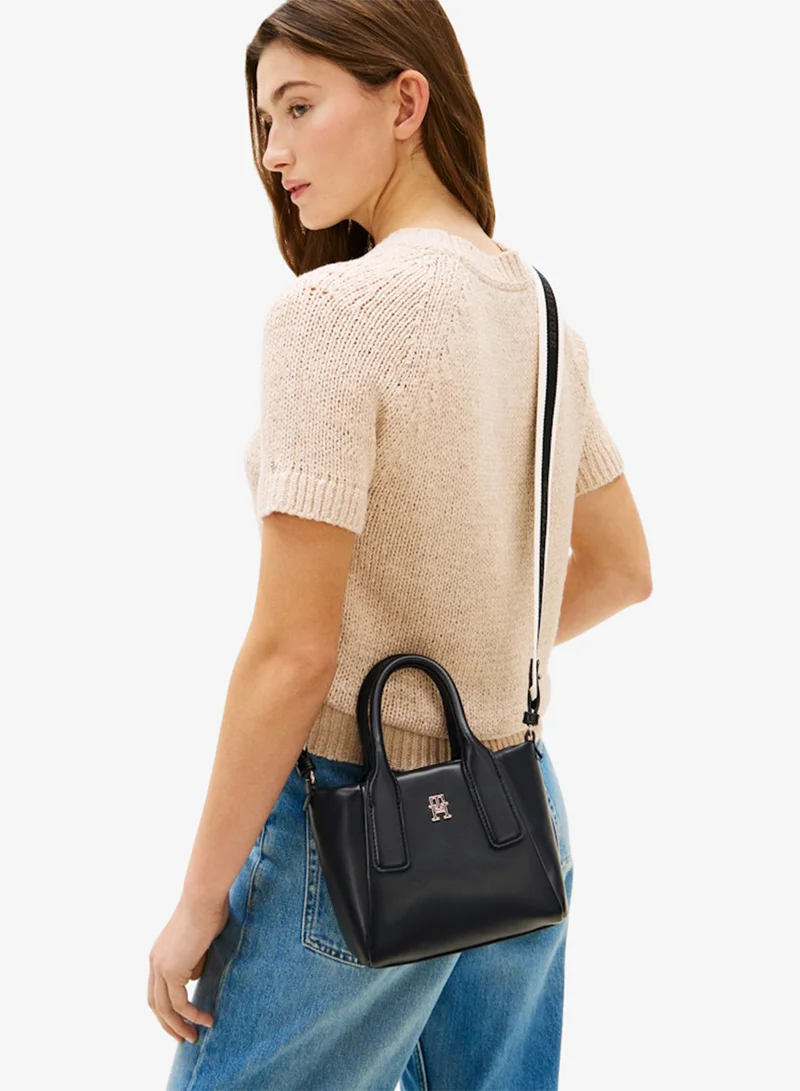 TOMMY HILFIGER Essential Metallic Logo Crossbody Tote Bag
